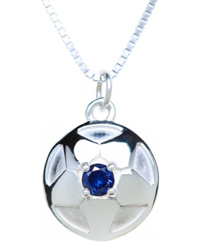 Sterling Silver Soccer Ball Birthstone Pendant 09) September $18.90 Pendants