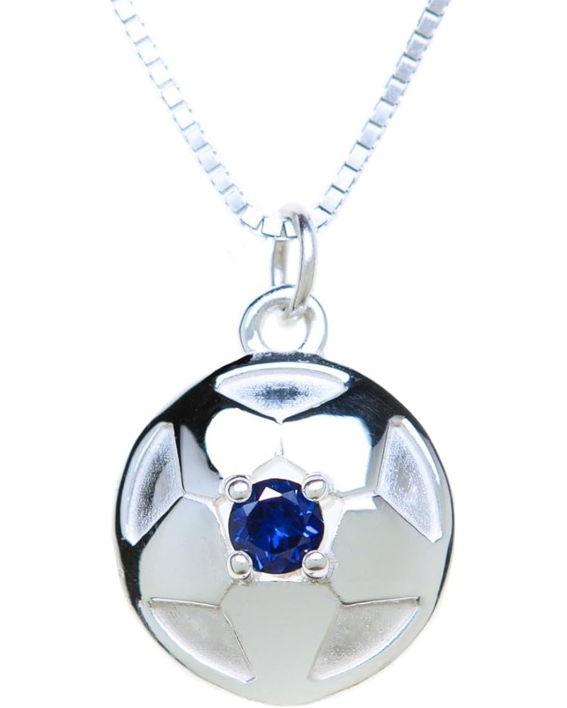 Sterling Silver Soccer Ball Birthstone Pendant 09) September $18.90 Pendants