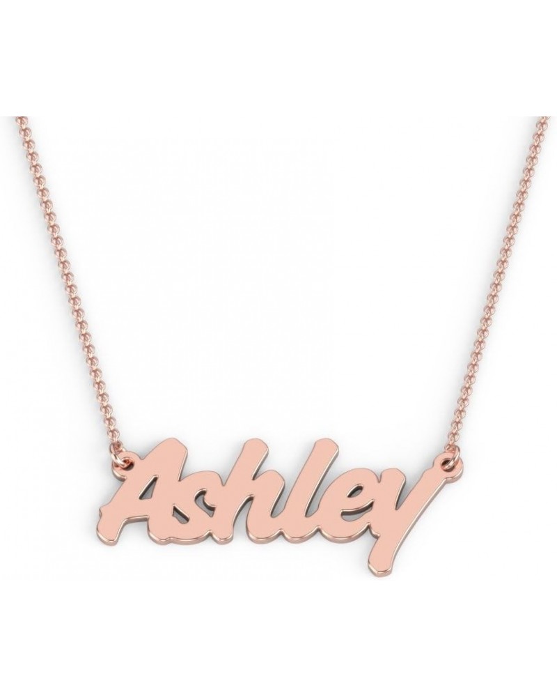 10K Personalized Name Necklace in Challenge Font by JEWLR 18.0 Inches Rose Gold $61.60 Necklaces