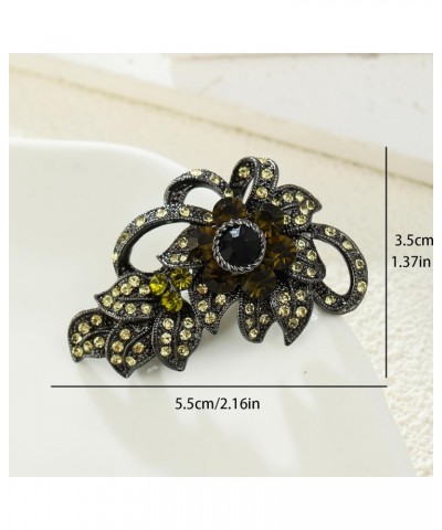 Vintage Black Gothic Brooch Pin - Rhinestone Leaf Brooch for Women $7.07 Brooches & Pins