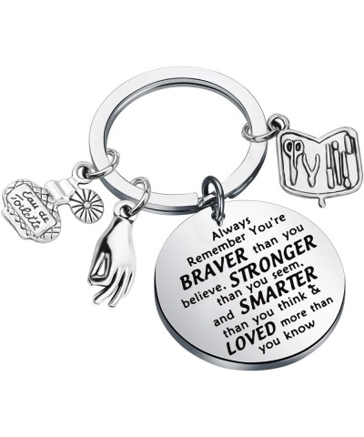 Manicurist Gifts Nail Tech Keychain Always Remember You're Braver Than You Believe Nail Tech Keychain $9.87 Bracelets