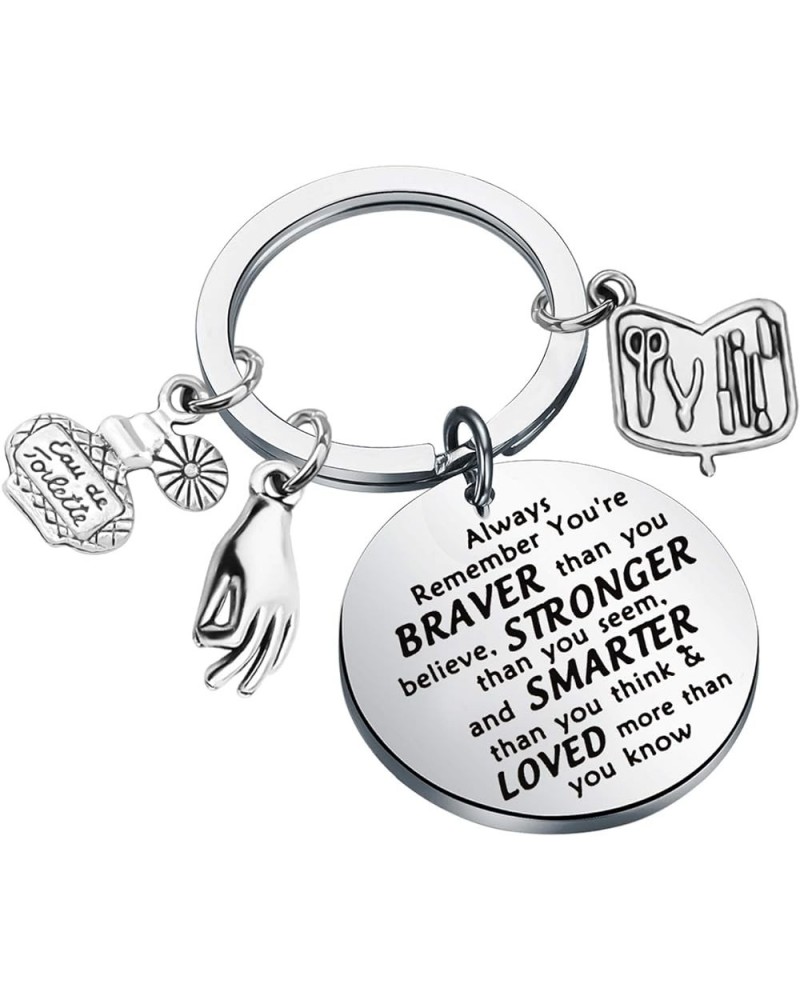 Manicurist Gifts Nail Tech Keychain Always Remember You're Braver Than You Believe Nail Tech Keychain $9.87 Bracelets