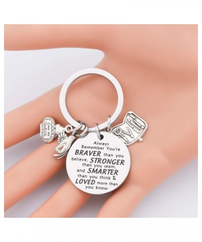 Manicurist Gifts Nail Tech Keychain Always Remember You're Braver Than You Believe Nail Tech Keychain $9.87 Bracelets