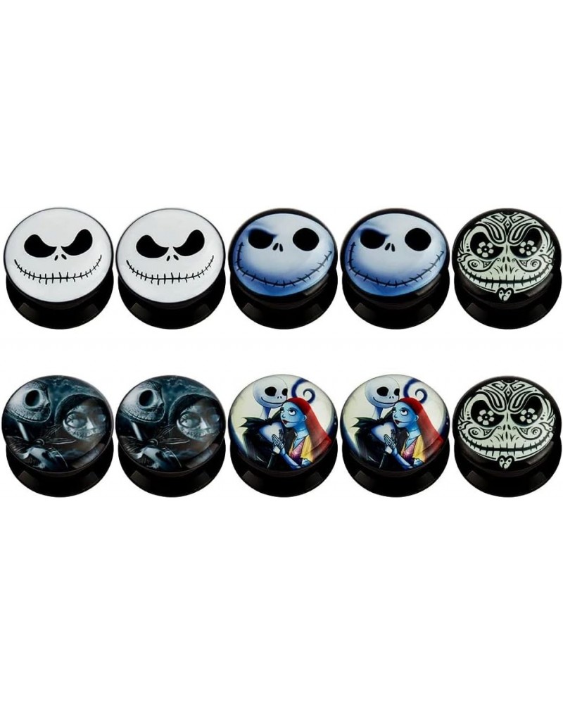 KUBOOZ(5 Pairs Smiling-Skull Acrylic Ear Plugs Tunnels Gauges Stretcher Piercings 1.1 inch(28mm) $11.39 Body Jewelry