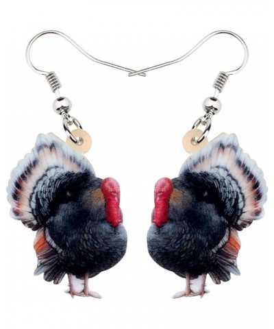 Acrylic Thanksgiving Anime Turkey Chicken Earrings For Women kid Girl Fashion Charm Jewelry Gifts Black Turkey A $6.04 Earrings