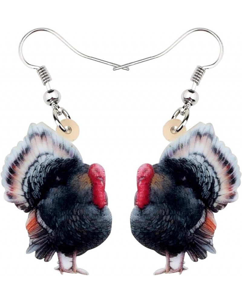 Acrylic Thanksgiving Anime Turkey Chicken Earrings For Women kid Girl Fashion Charm Jewelry Gifts Black Turkey A $6.04 Earrings