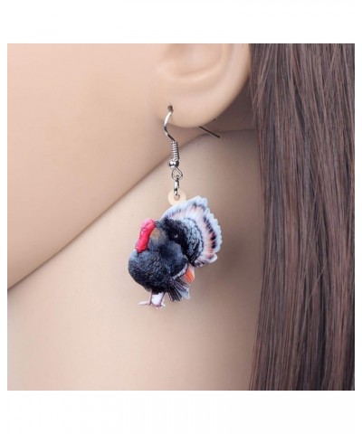 Acrylic Thanksgiving Anime Turkey Chicken Earrings For Women kid Girl Fashion Charm Jewelry Gifts Black Turkey A $6.04 Earrings