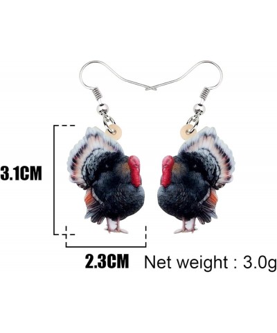 Acrylic Thanksgiving Anime Turkey Chicken Earrings For Women kid Girl Fashion Charm Jewelry Gifts Black Turkey A $6.04 Earrings