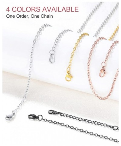 Womens Chain Necklaces 2MM Rolo Cable Necklace, 316L Stainless Steel/Black/14K Yellow/Rose Gold Plated, Hypoallergenic Chains...