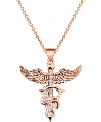 Veterinary Caduceus Pendant Necklace Vet Tech Jewelry Appreciation Gift For Veterinarian Nurse vet copper necklace RG $10.20 ...