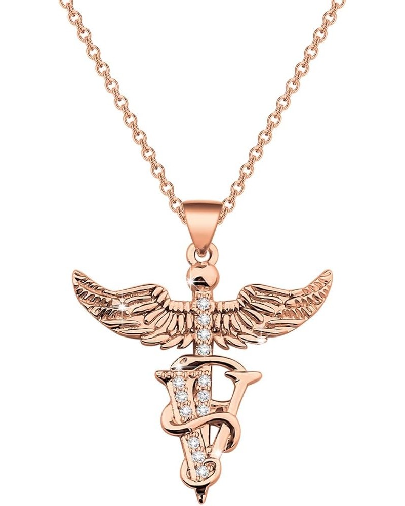 Veterinary Caduceus Pendant Necklace Vet Tech Jewelry Appreciation Gift For Veterinarian Nurse vet copper necklace RG $10.20 ...