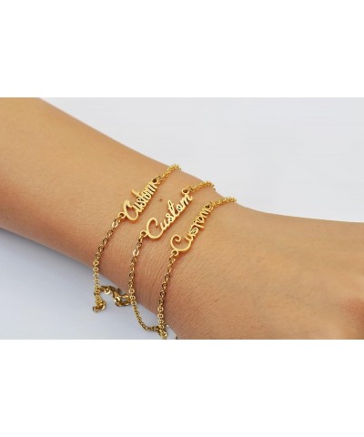 Personalized Name Bracelet Engraved Mom Anklet Adjustable Name Jewelry for Women Bridesmaid Gift $12.31 Anklets