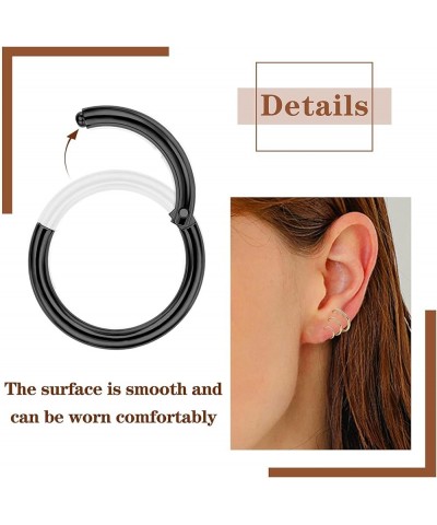 16G Septum Clicker Nose Rings Hoops Helix Rook Conch Cartilage Daith Tragus Earrings Lobe Nose Piercing Jewelry for Women Men...