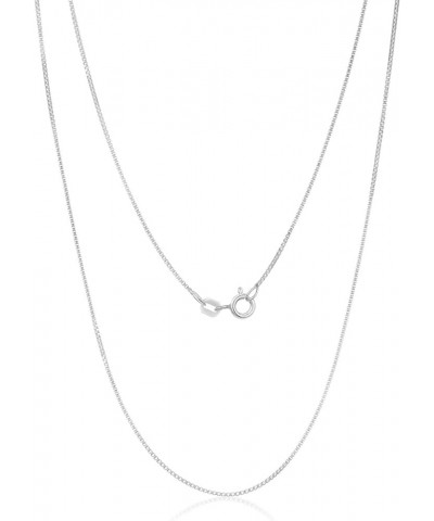 .925 Sterling Silver 0.7mm, 0.9mm, 1.1mm, 1.3mm, 1.5mm or 1.7mm Box Chain Necklace, Made In Italy 18 Inches 0.9mm $14.40 Neck...