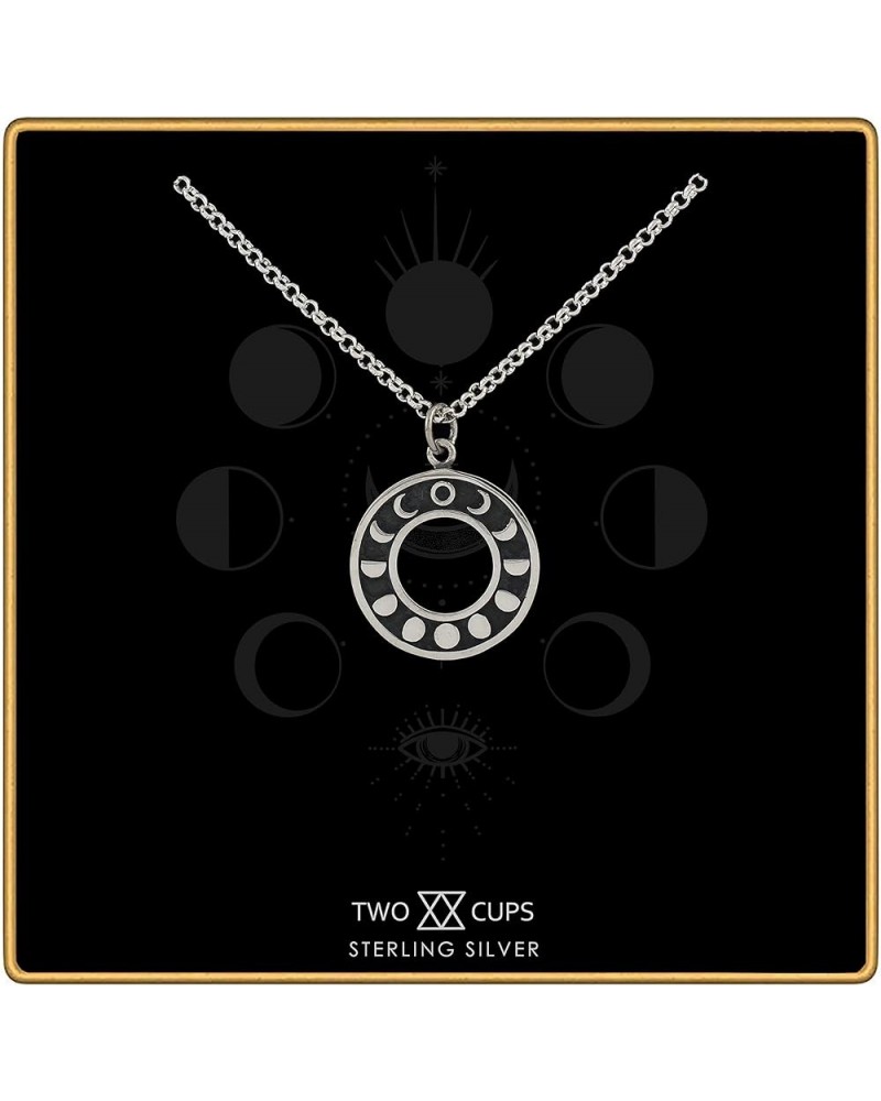 Sterling Silver Moon Phase Necklace Sterling Silver Chain $27.97 Necklaces