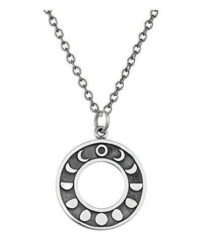 Sterling Silver Moon Phase Necklace Sterling Silver Chain $27.97 Necklaces