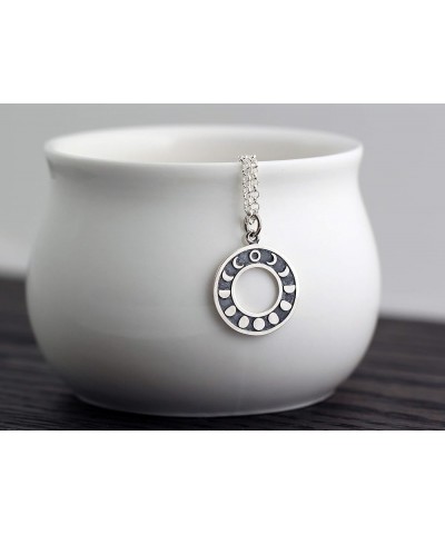 Sterling Silver Moon Phase Necklace Sterling Silver Chain $27.97 Necklaces