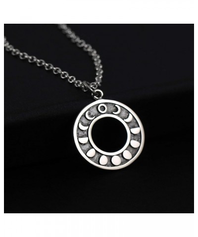 Sterling Silver Moon Phase Necklace Sterling Silver Chain $27.97 Necklaces