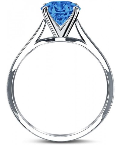 Oval Cut Cathedral Solitaire Wedding Engagement Ring Simulated Cubic Zirconia 925 Sterling Silver Simulated Blue Topaz CZ $14...