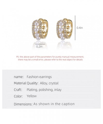 Gold Hoop Earrings for Women with Small Pearls Fashion Statement Gold Earrings Jewelry for Gifts $11.75 Earrings