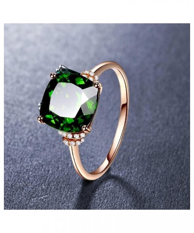 Women Fidgets Band Rings- Men Promise Dovey Emeralds Ring Female Crushed Diamond Green Tourmaline Crystal Gemstone Ring Showi...