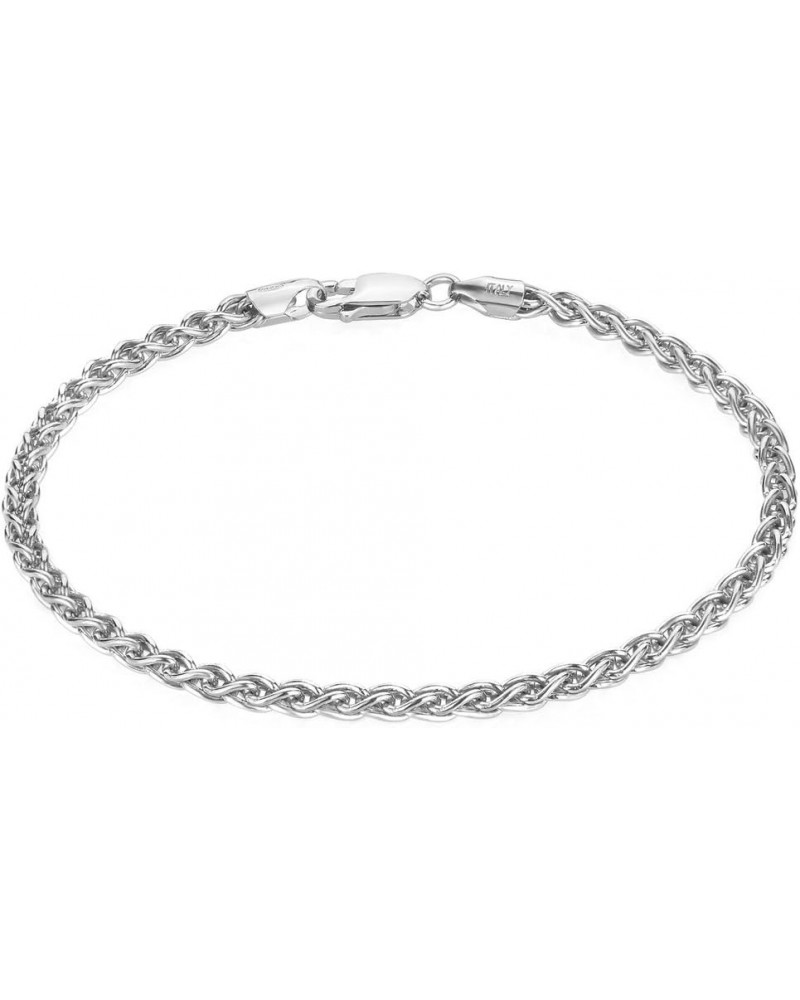 1mm-5mm Solid .925 Sterling Silver Braided Wheat Chain Necklace or Bracelet 8.0 Inches 2.7mm Bracelet $32.00 Necklaces