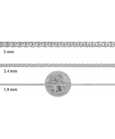 1mm-5mm Solid .925 Sterling Silver Braided Wheat Chain Necklace or Bracelet 8.0 Inches 2.7mm Bracelet $32.00 Necklaces