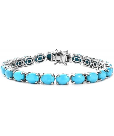 Shop LC Sleeping Beauty Turquoise 925 Sterling Silver Platinum Plated Tennis Bracelet for Women Jewelry Birthday Gifts for Wo...