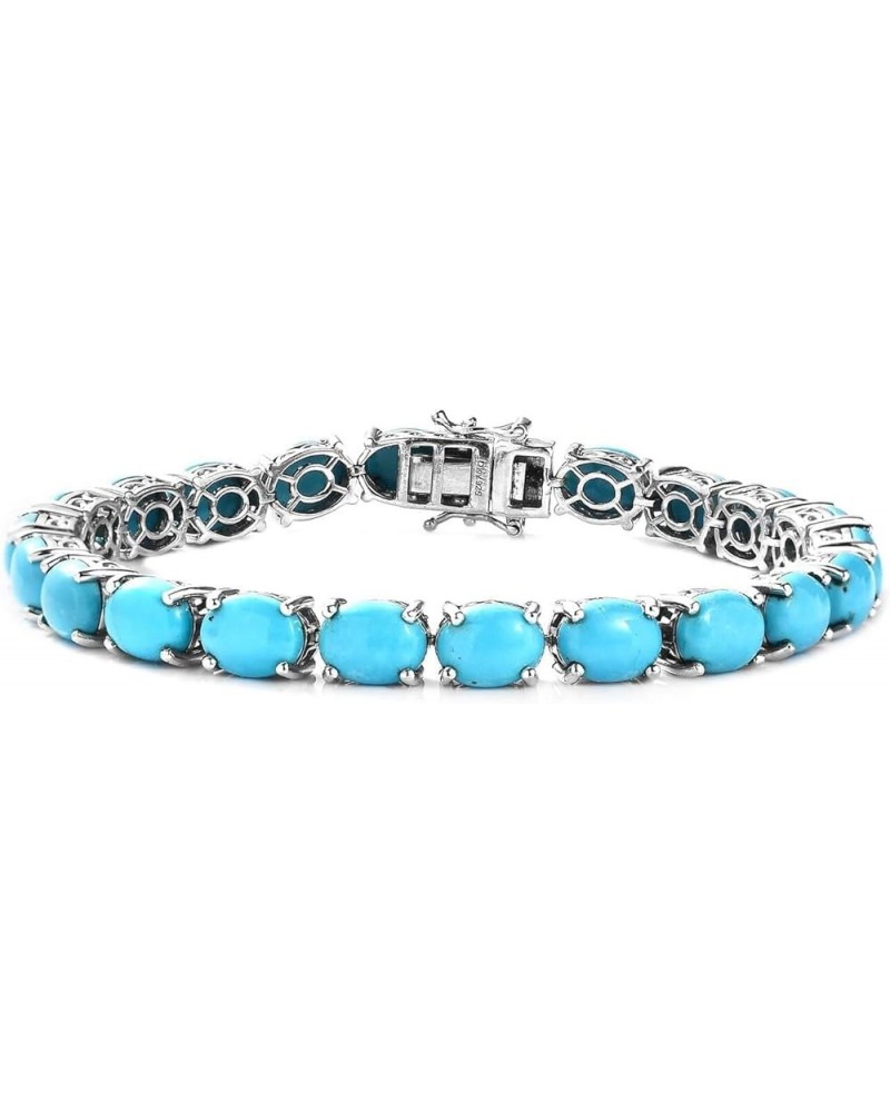 Shop LC Sleeping Beauty Turquoise 925 Sterling Silver Platinum Plated Tennis Bracelet for Women Jewelry Birthday Gifts for Wo...