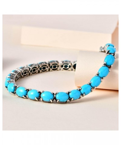 Shop LC Sleeping Beauty Turquoise 925 Sterling Silver Platinum Plated Tennis Bracelet for Women Jewelry Birthday Gifts for Wo...