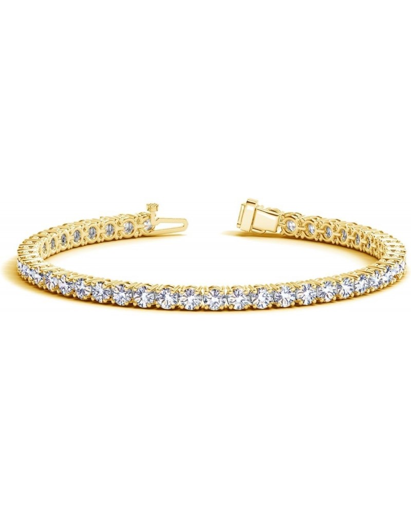 5 to 20 Carat LAB GROWN Classic Diamond Tennis Bracelet 4 Prong Ultra Premium Collection (E-F Color, VS2-SI1 Clarity) Yellow ...