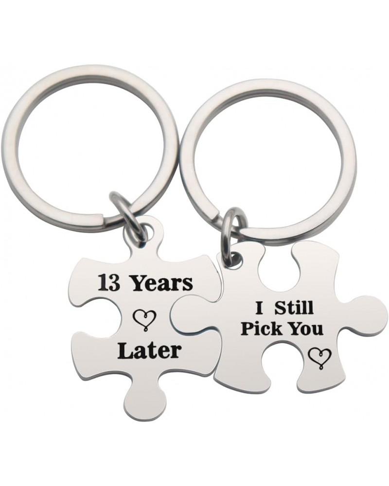 Anniversary Keychains Couple Keychain Set for Him and Her Wedding Valentine's Day Wedding Jewelry for Couple 13 Years Later I...