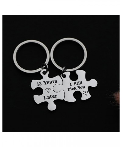 Anniversary Keychains Couple Keychain Set for Him and Her Wedding Valentine's Day Wedding Jewelry for Couple 13 Years Later I...