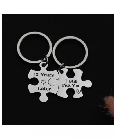 Anniversary Keychains Couple Keychain Set for Him and Her Wedding Valentine's Day Wedding Jewelry for Couple 13 Years Later I...