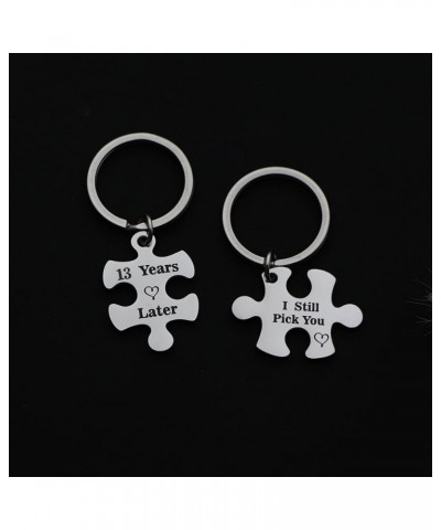 Anniversary Keychains Couple Keychain Set for Him and Her Wedding Valentine's Day Wedding Jewelry for Couple 13 Years Later I...