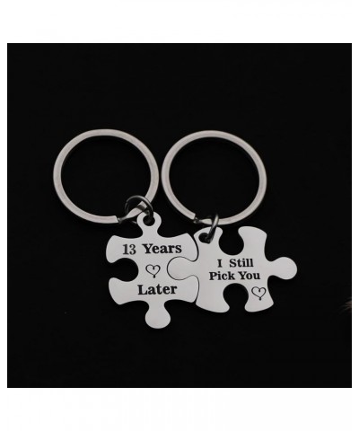 Anniversary Keychains Couple Keychain Set for Him and Her Wedding Valentine's Day Wedding Jewelry for Couple 13 Years Later I...