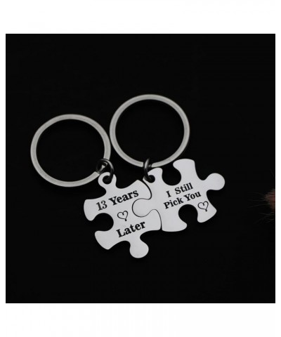 Anniversary Keychains Couple Keychain Set for Him and Her Wedding Valentine's Day Wedding Jewelry for Couple 13 Years Later I...