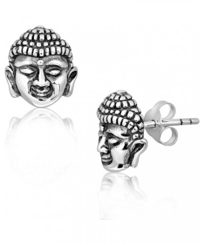 WithLoveSilver Soild Sterling Silver 925 Buddha Face Stud Earrings $14.28 Earrings