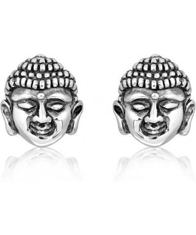 WithLoveSilver Soild Sterling Silver 925 Buddha Face Stud Earrings $14.28 Earrings