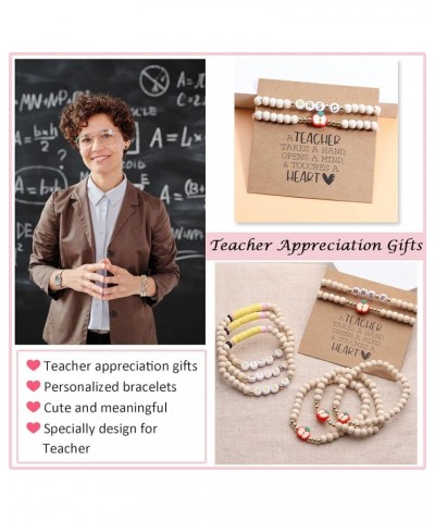 Teacher Appreciation Bracelets Gifts for Women, 2 Pcs Personalized Teacher Bracelets Gifts, Teachers' Day Birthday Christmas ...