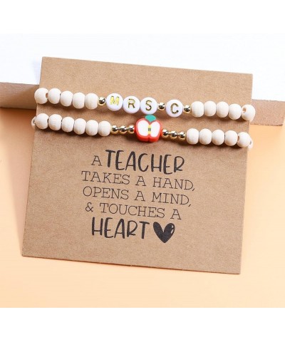 Teacher Appreciation Bracelets Gifts for Women, 2 Pcs Personalized Teacher Bracelets Gifts, Teachers' Day Birthday Christmas ...