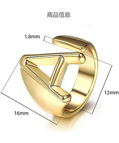 Initial Letter A-Z Ring Open Statement Ring Fashion Cuff Chunky Rings Personalised Engraved Women's Signet Ring for Party R $...