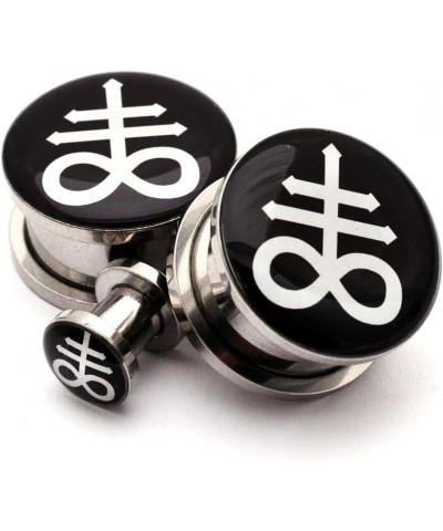 Screw on Plugs - Leviathan Cross Style 2 Picture Plugs - Sold As a Pair 5/8" (16mm) $9.44 Body Jewelry