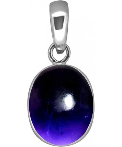 Choose Your Color Real 5 Carat Oval Shape Gemstones Simple 925 Silver Pendant Handmade Locket amethyst-cabochon-natural $15.0...