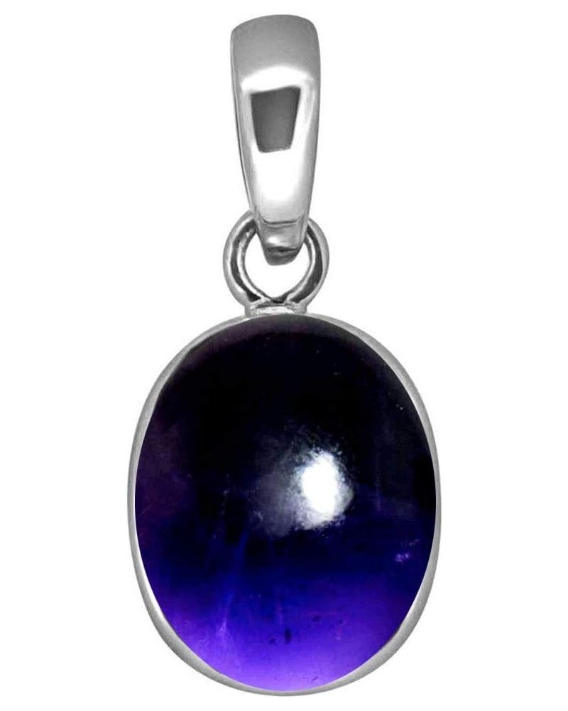 Choose Your Color Real 5 Carat Oval Shape Gemstones Simple 925 Silver Pendant Handmade Locket amethyst-cabochon-natural $15.0...