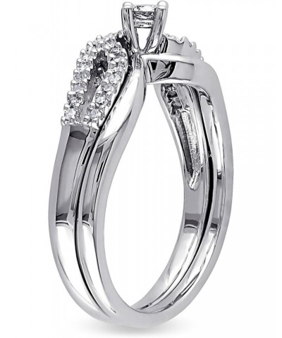 Ritika Round Cut White Diamond Bypass Fancy Anniversary Bridal Ring Set 14k White Gold Finish $48.30 Sets