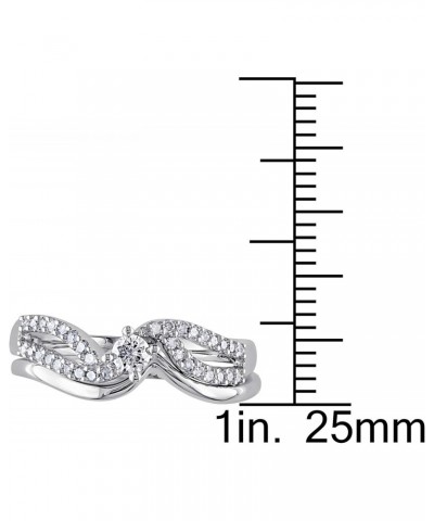 Ritika Round Cut White Diamond Bypass Fancy Anniversary Bridal Ring Set 14k White Gold Finish $48.30 Sets