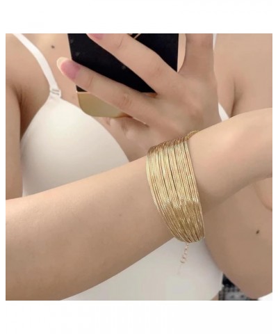 18K Gold Bangle Bracelets for Women Trendy Wide Chunky Cuff Bracelets Hammered Irregular Wrist Cuff Wrap Bracelet WG $11.99 B...