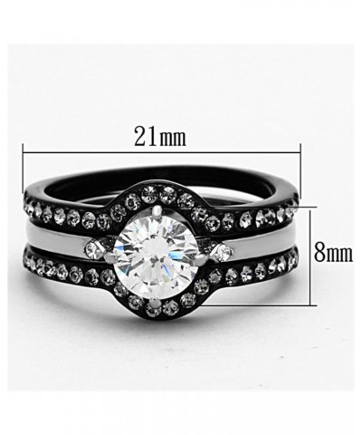 His and Her 4 Piece Black and Silver Stainless Steel and Titanium Wedding Ring Band Set Size Women's 10 Men's 08 $20.91 Sets