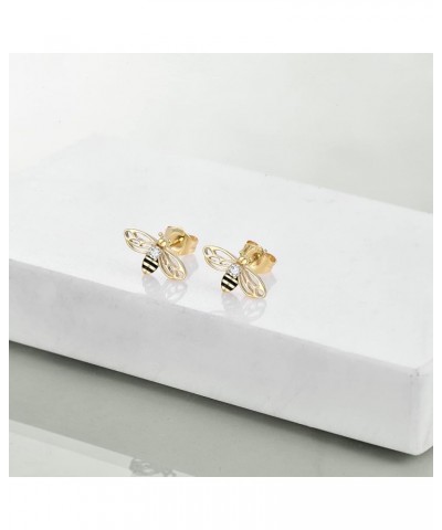 14k Yellow Gold Honey Bee Jewelry for Women, Fine Gold Pendant Gifts for Her Bee Earrings $63.55 Earrings